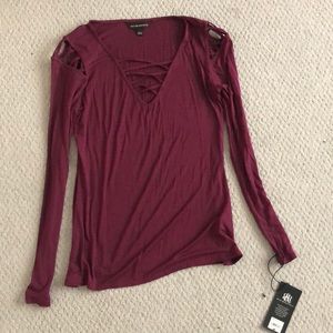 Maroon long sleeve shirt